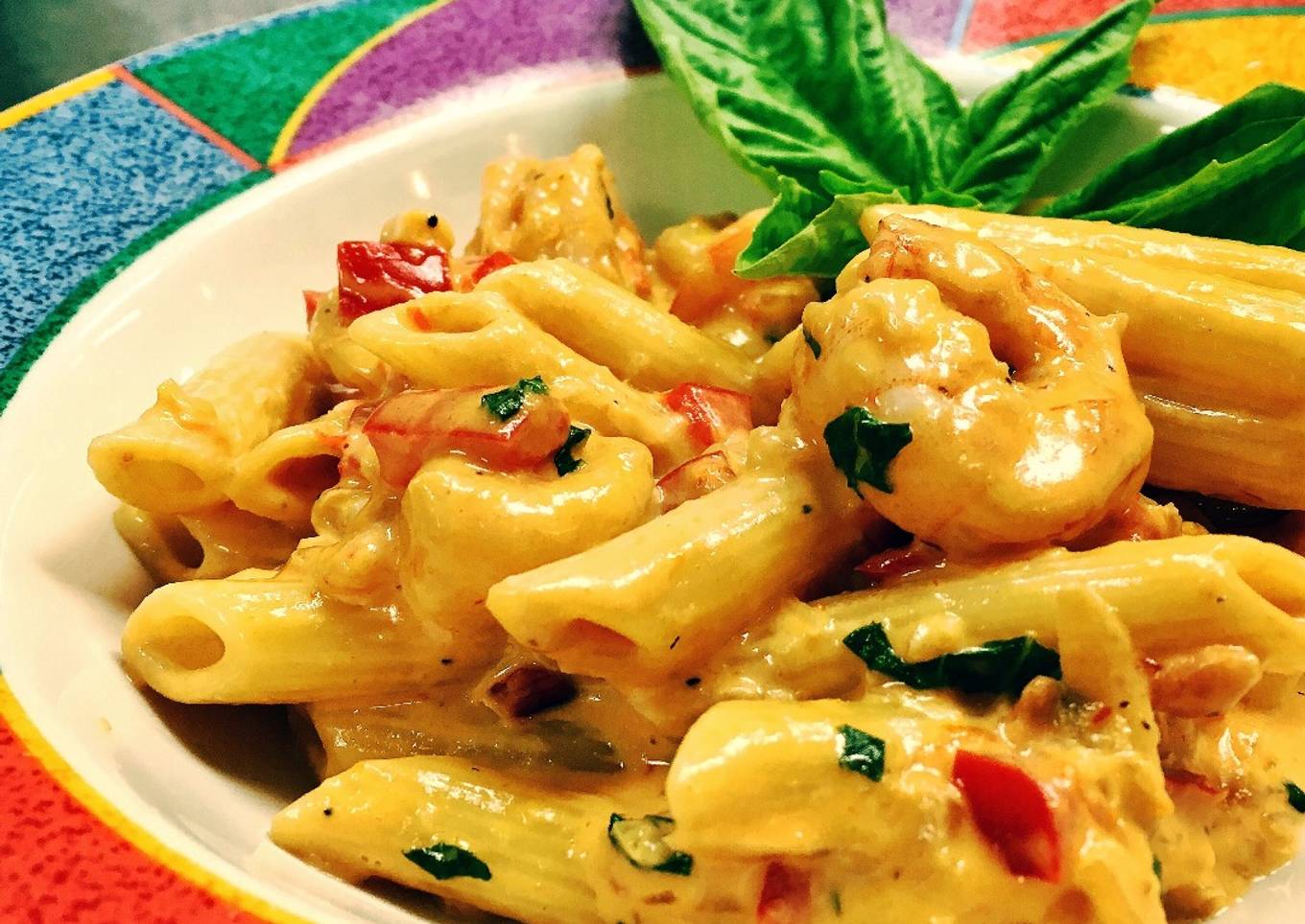 Shrimp Diablo in Penne Pasta