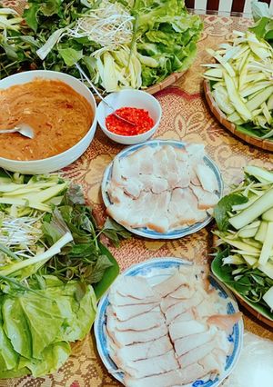 Hình của món Bánh tráng thịt heo.