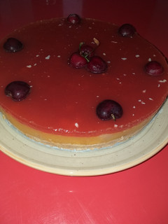 Una foto de Tarta de galletas y frutas