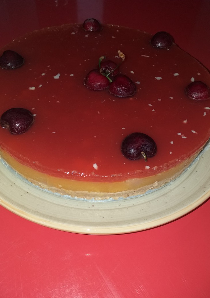 Una foto de Tarta de galletas y frutas