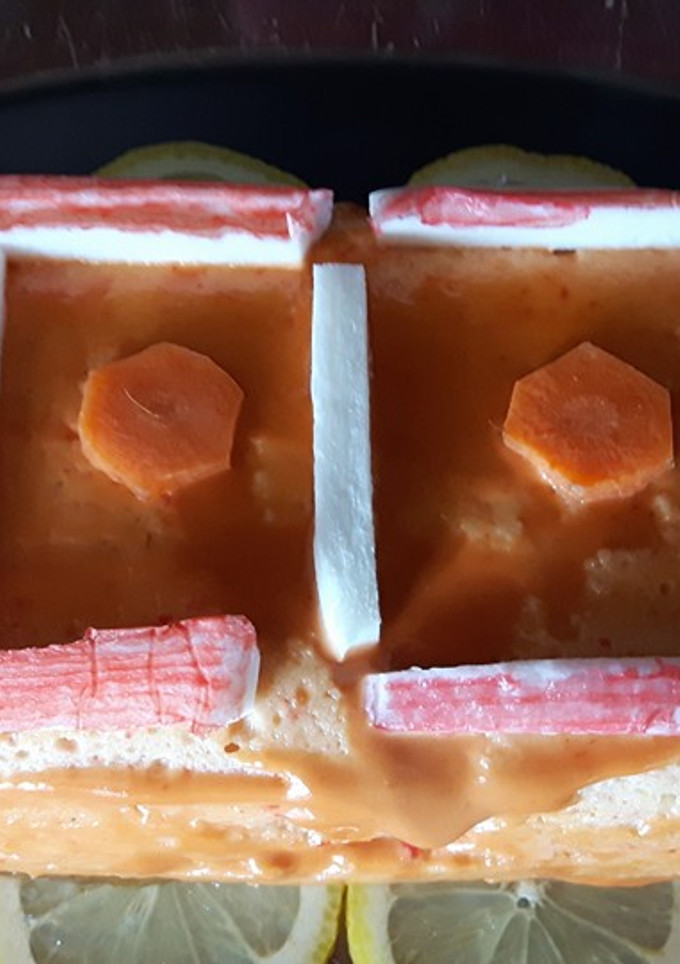 Una foto de Pastel de cangrejo y gambas