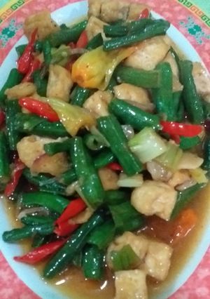 Foto resep Oseng tahu kacang panjang