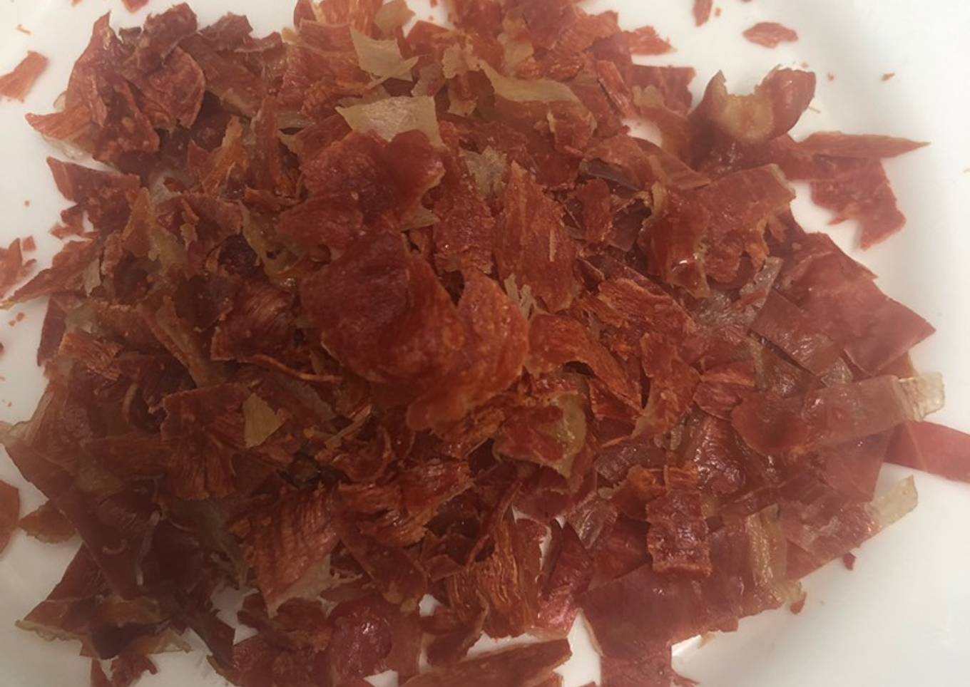 420. Crujiente de jamón serrano al microondas