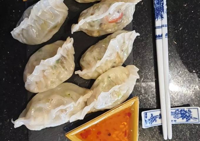 Char siu dumplings - Ravioli di avanzo di arrosto e verdure