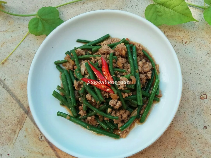Cara Sederhana Membuat Resep  Baby Buncis Cah Sapi Cincang yang Lezat Sekali, Lezat Sekali
