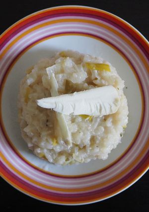 Une photo de Risotto aux poireaux et chèvre