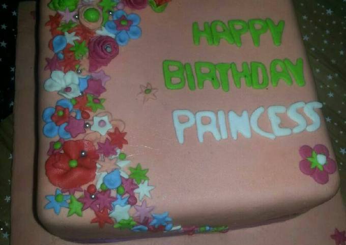 Recipe of Homemade Flowered fondant cake