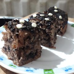 A picture of Chocolate dry fruit spongcake.