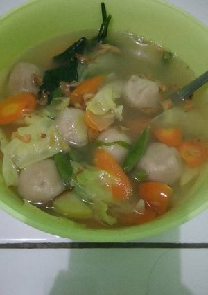 Foto resep sop sayur bakso sederhana