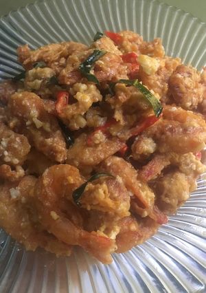 Foto resep Udang telur asin (prawn salted egg)