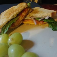 A picture of Fried bologna & cheese.