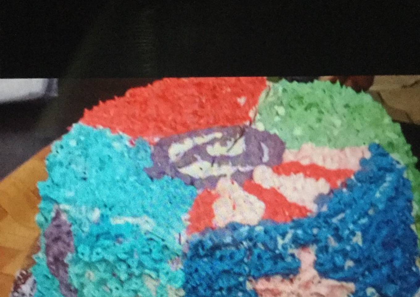 Blue velvet avengers cake