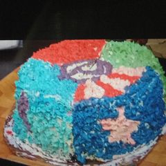 A picture of Blue velvet avengers cake.