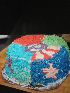 A picture of Blue velvet avengers cake.
