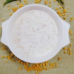 A picture of Boondi Raita (curd).