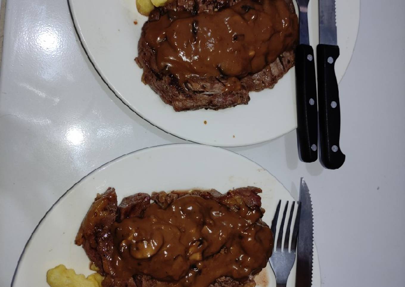 Steak RibEye Meltique with Mushroom Sauce