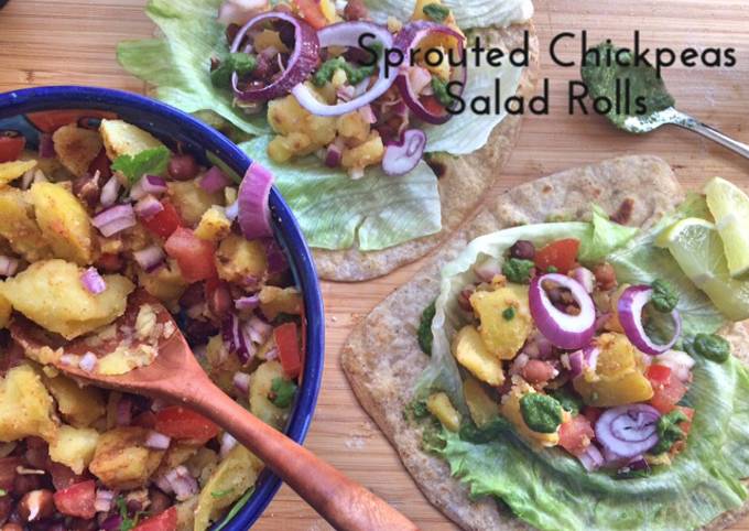 Sprouted Chickpeas Chatpati Rolls Recipe