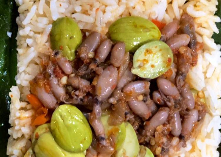 Nasi Cumi Bakar Pete