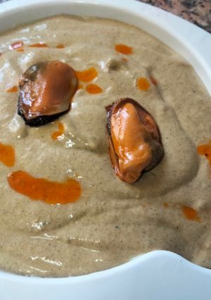 Una foto de Crema de mejillones fácil