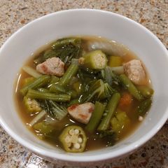 A picture of Sinigang (sour soup).