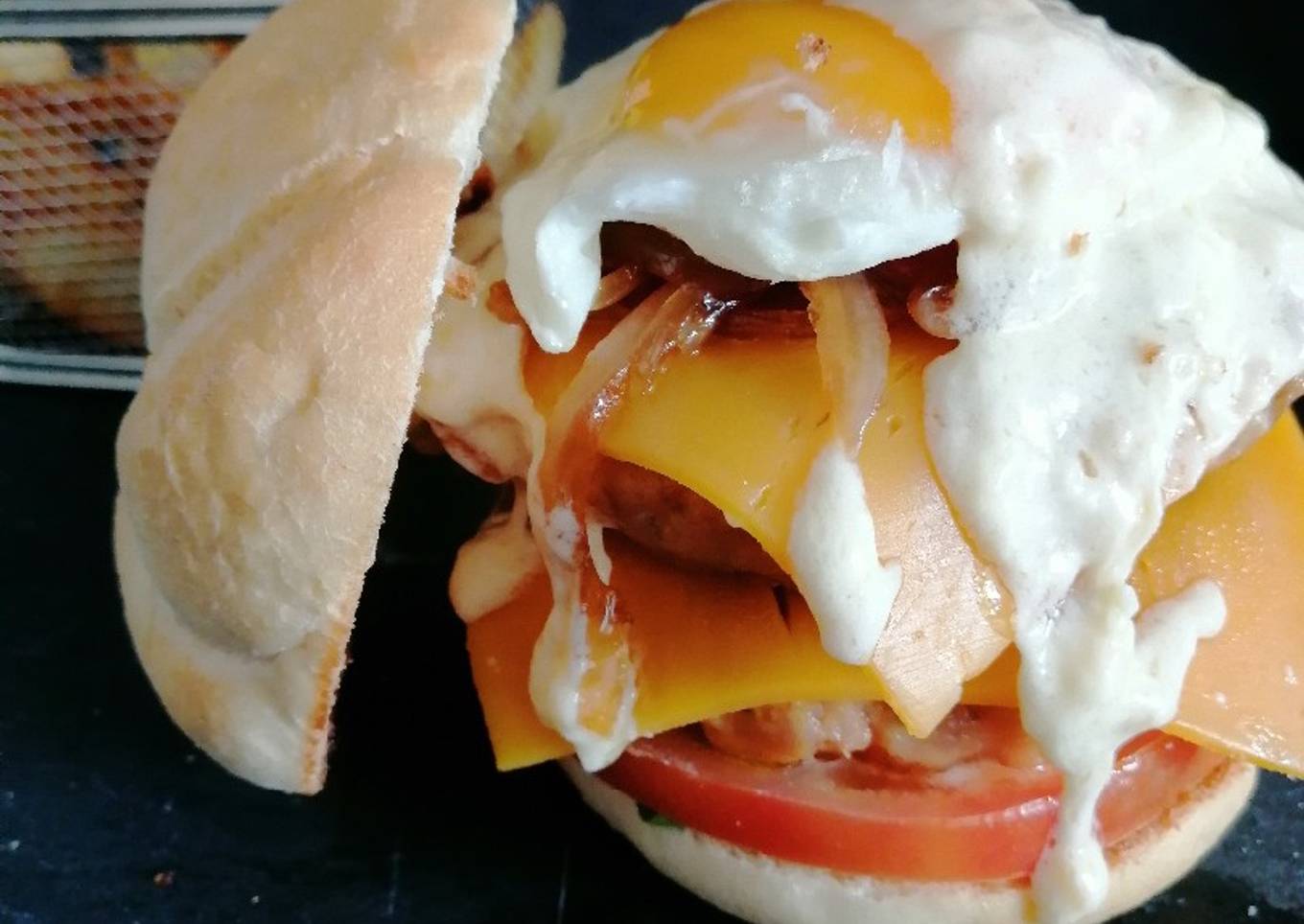 Hamburguesa de pollo y queso