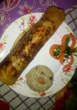 A picture of Moongdal roast with sweet pongal.