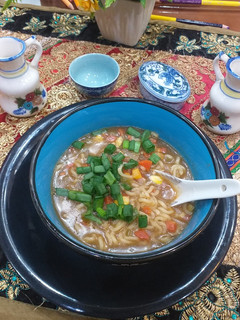 A picture of Noodle soup.