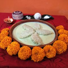 A picture of Dudh Puli pitha.
