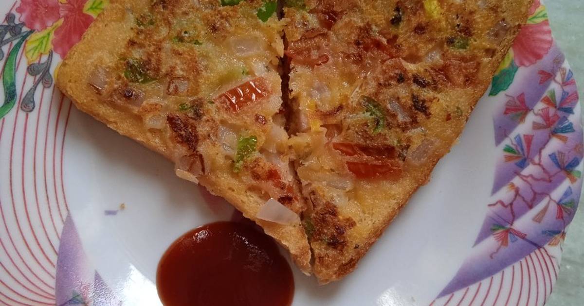 Suji bread pizza Recipe by harpret saini Cookpad