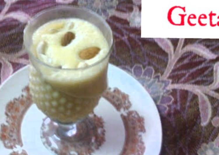 How to Prepare Favorite Mango shake with ice cream and dry fruits