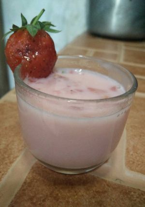 Foto resep puding strawberry