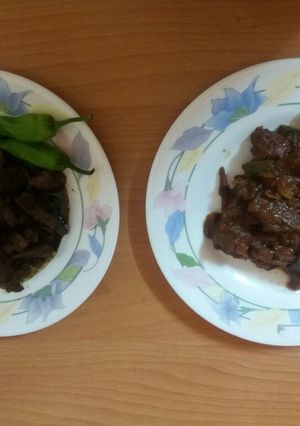 عکسی از دستور خوراک جگر و دل و قلوه شتر مرغ