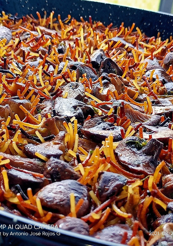 Una foto de Fideuá de setas