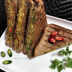 A picture of Pan Grilled Paneer Sandwich.