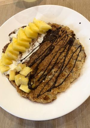 Une photo de Pancakes géant banane et avoine