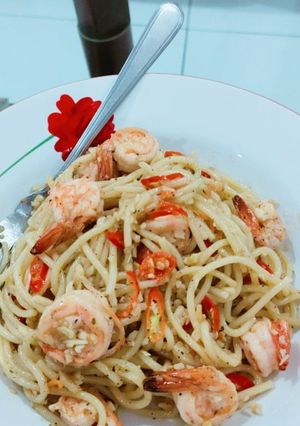 Foto resep Pasta Garlic Prawn