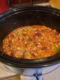 Slow cooked bean chilli