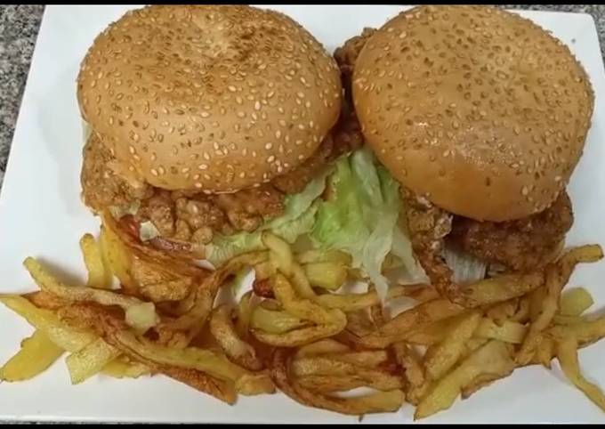 Recipe of Ultimate Crisp fry chicken burgers 👌😋