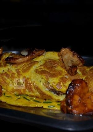 Une photo de Omelette gourmande aux girolles