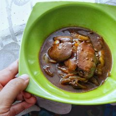 A picture of Chicken Liver in Sweet Soy Sauce.