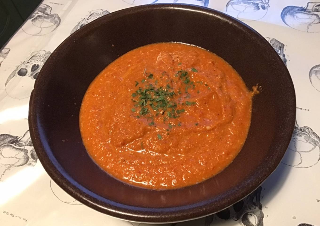 Crème de poivrons aux échalotes,truffe noire et parmesan (accompagnement ou tartinade)