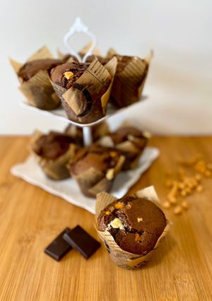 Una foto de Muffins de chocolate y butterscotch