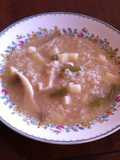 Sopa de arroz con setas