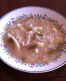 Sopa de arroz con setas