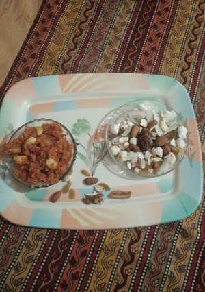 A picture of Gajar ka swadisht halwa yummy 😋.