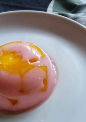 A picture of Mango Strawberry Pudding.