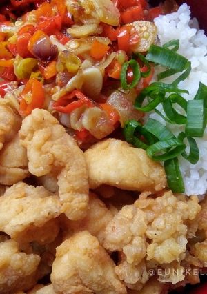 Foto resep Rice Bowl - Chicken Popcorn with Sambal Matah