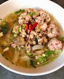 Hủ Tiếu Mộc Nấm, Thịt Bằm (Nước Hầm Xương Gà Cực Ngọt)