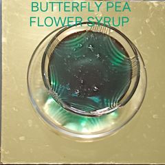 A picture of Butterfly pea flower syrup.