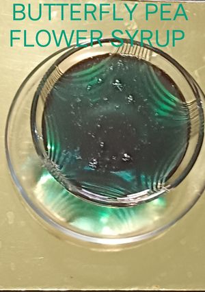 A picture of Butterfly pea flower syrup.